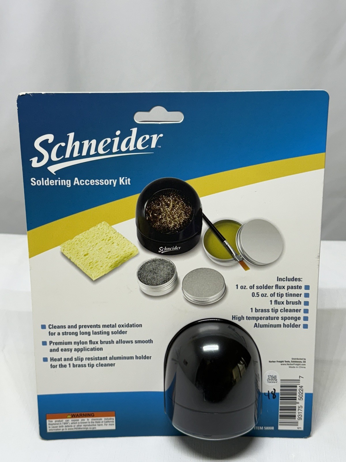 Schneider Soldering Accessory Kit: Paste/Tinner/Brush/Cleaner/Sponge/+ ~ #58008