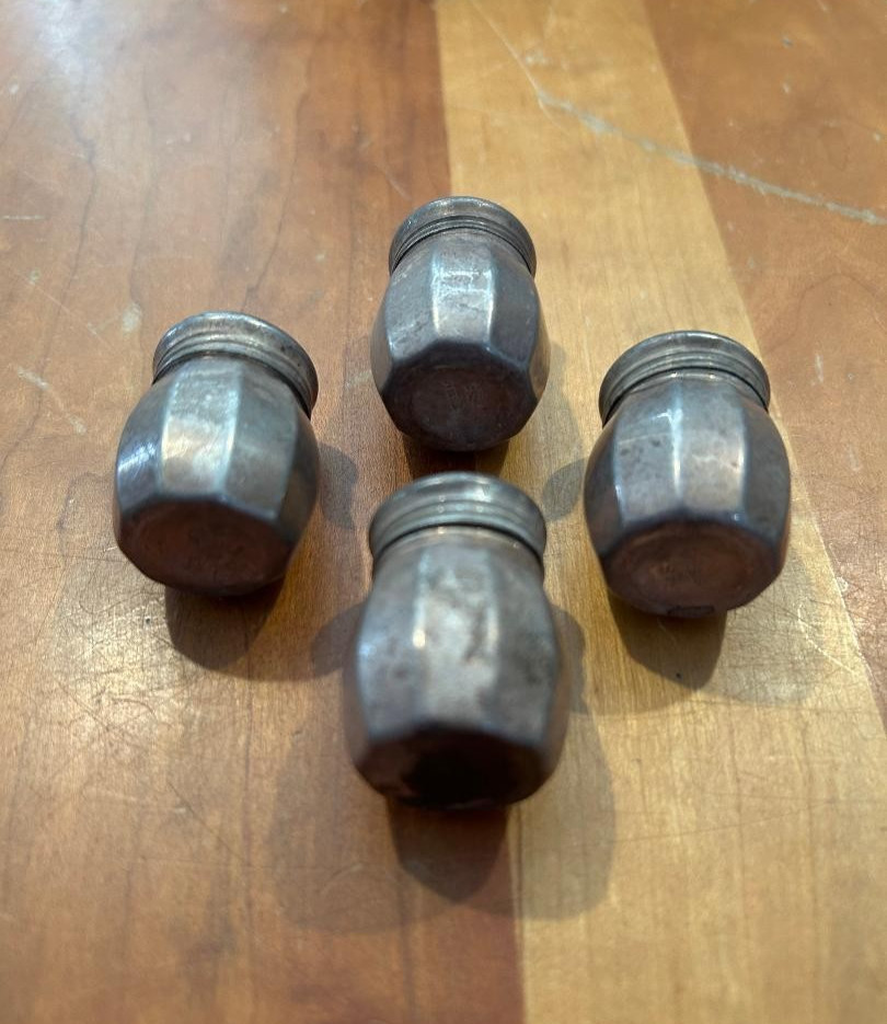 4 Sterling Silver Mini Salt & Pepper Shakers 3 marked USA 1 marked EL-SIL-CO