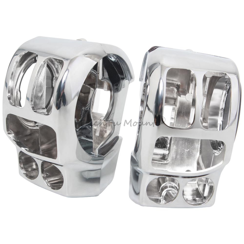 Chrome Hand Control Switch Housing Cover for Harley Road King FLHR/I 2014-2022