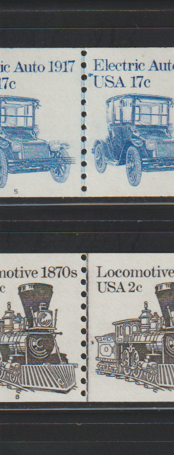 US PNC EFO Stamps: E Car & Locomotive: "Bluebird, Coal" PNC5 #5 & #8 CPV. MNH