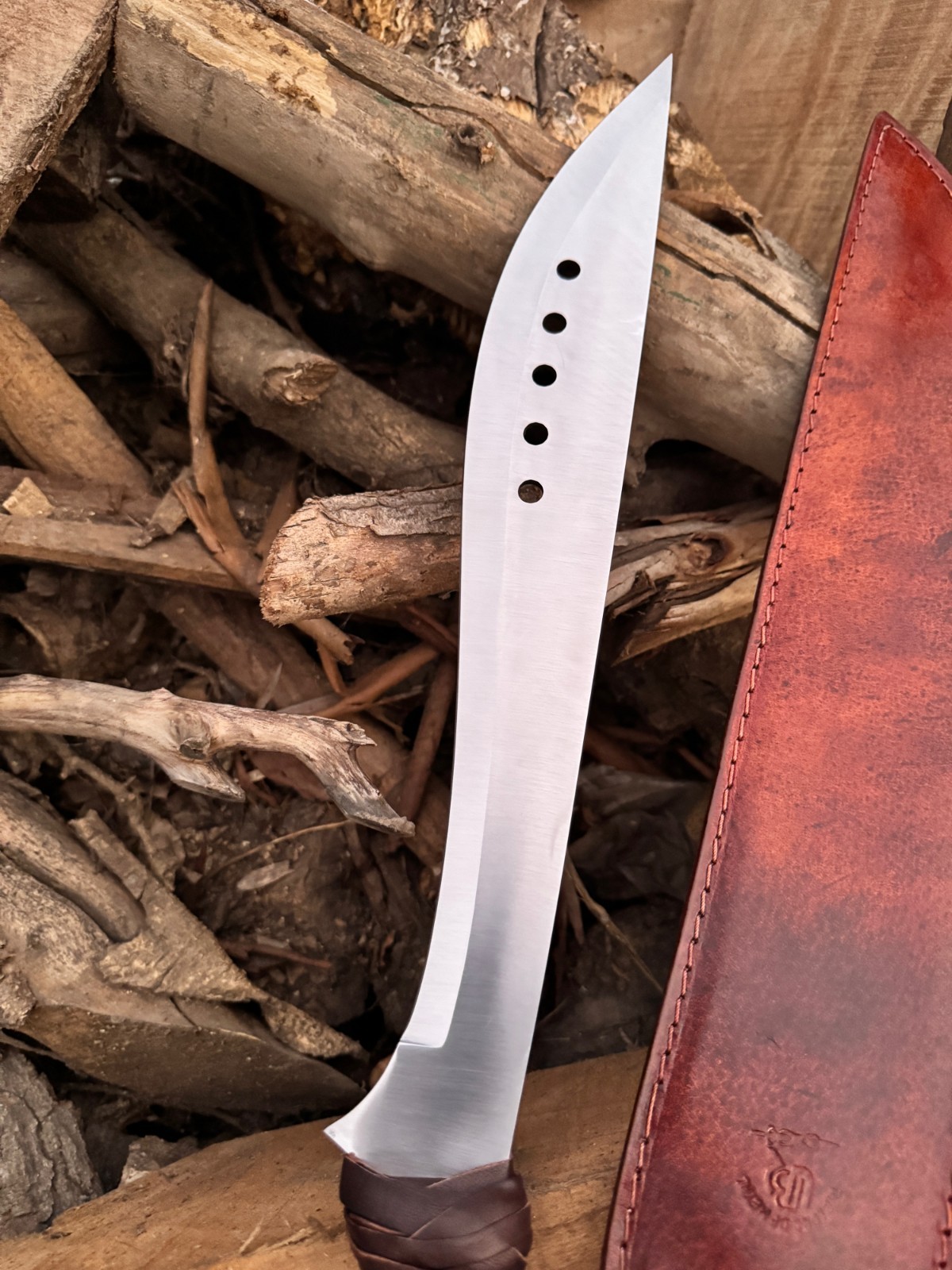 THE BOOK OF ELI MACHETE CUSTOM HANDMADE HIGH CARBON STEEL WITH LEATHER SHEATH