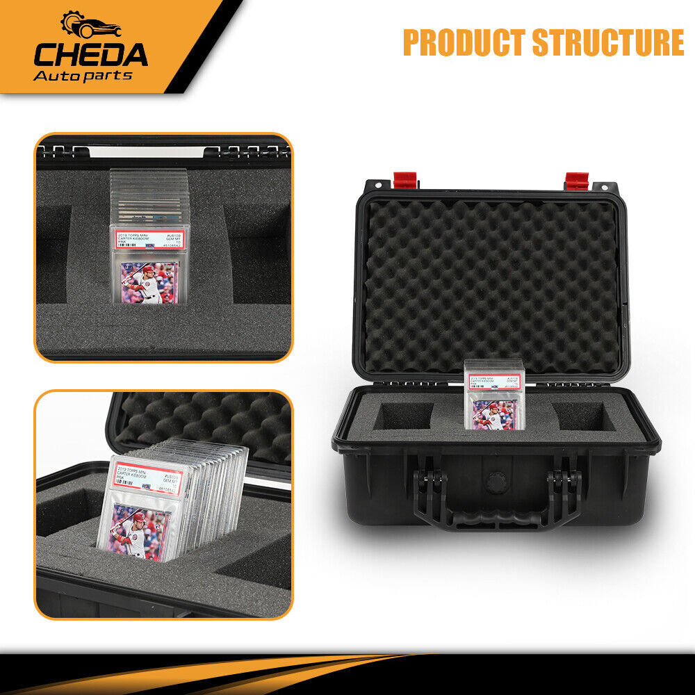 [50CT 150CT] Weatherproof Graded Card Storage Box Case Slab Holder Protector NEW