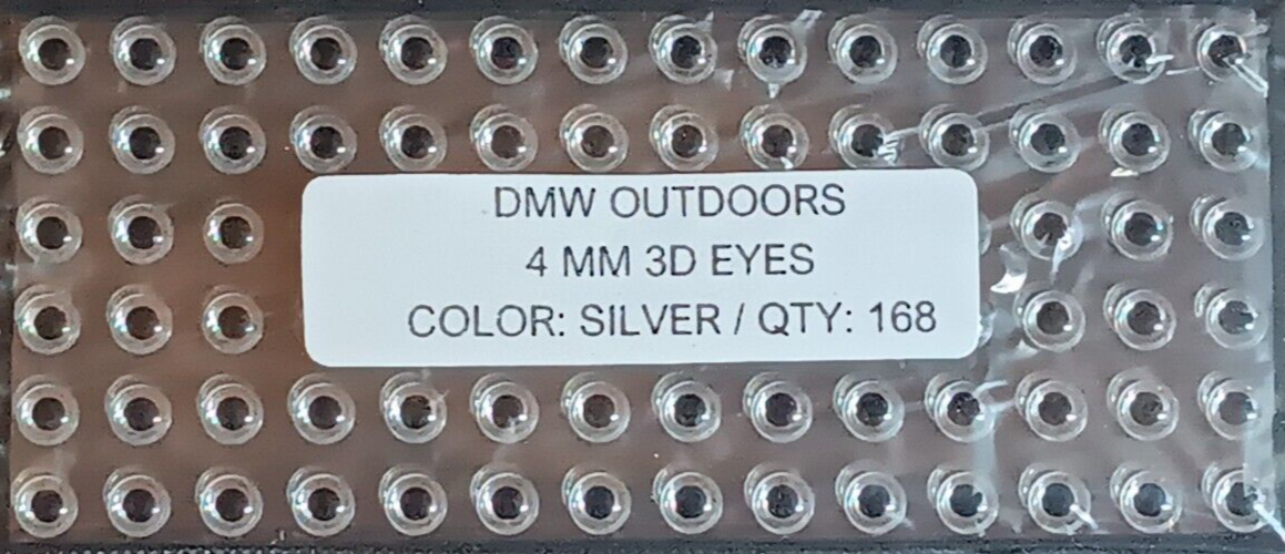 168pcs, Soft Holographic SILVER 3d adhesive fish eyes 4mm, Fly Tying, Arts,Craft