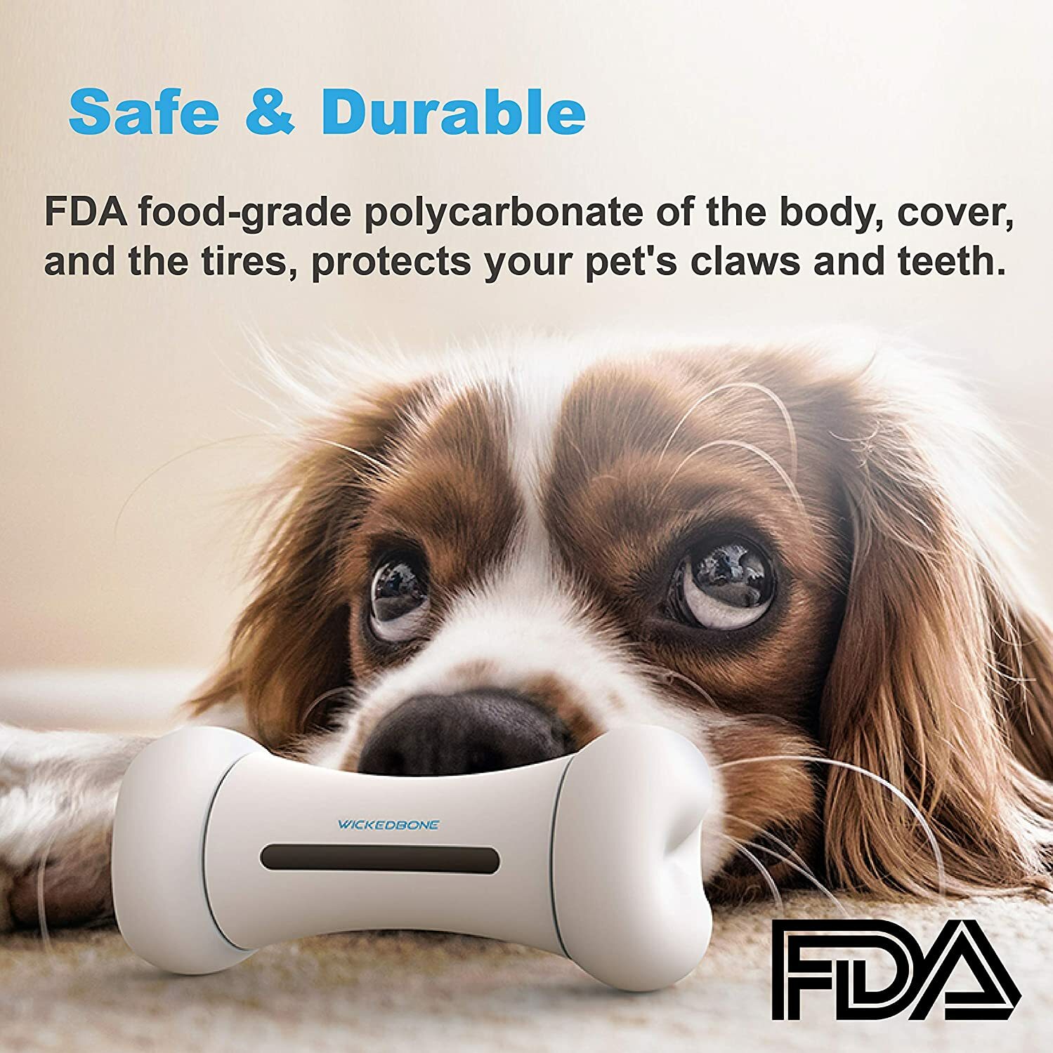 Cheerble Interactive Rechargeable Safe Wickedbone Smart Bone in White