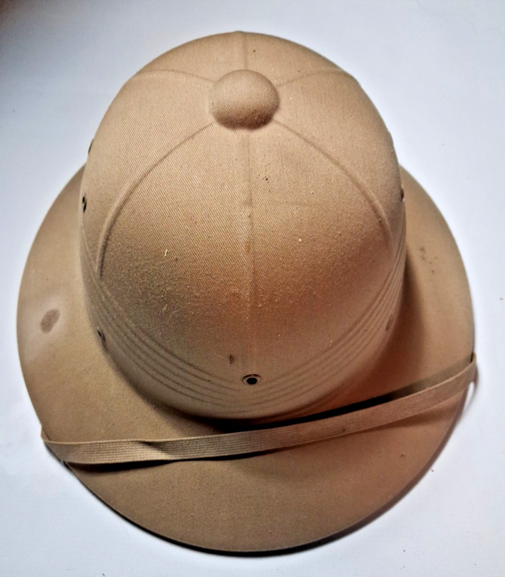 Vintage 1960's Vietnam War Era Pith Helmet Sun DSA-100-4036 - With Liner & Strap