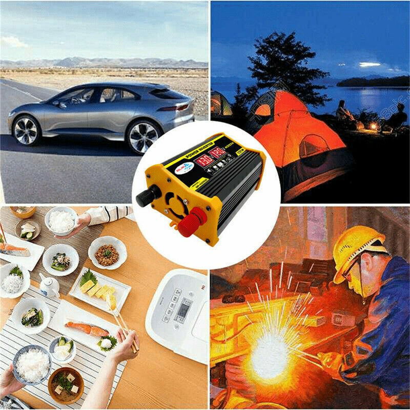 4000W Car Power Inverter DC 12V To AC 110V Pure Sine Wave Converter LCD USA