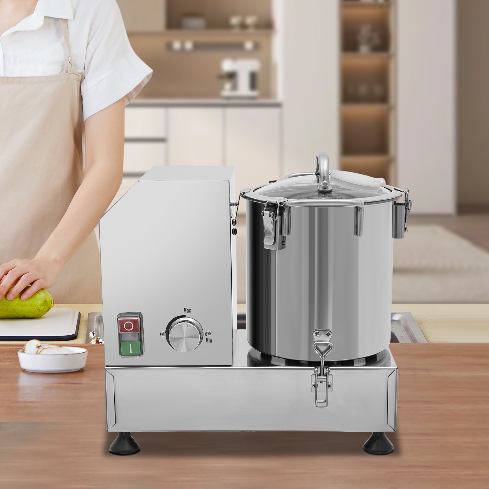 6L Commercial Food Processor 1200W Stainless Steel Vegetable Meat Chopper