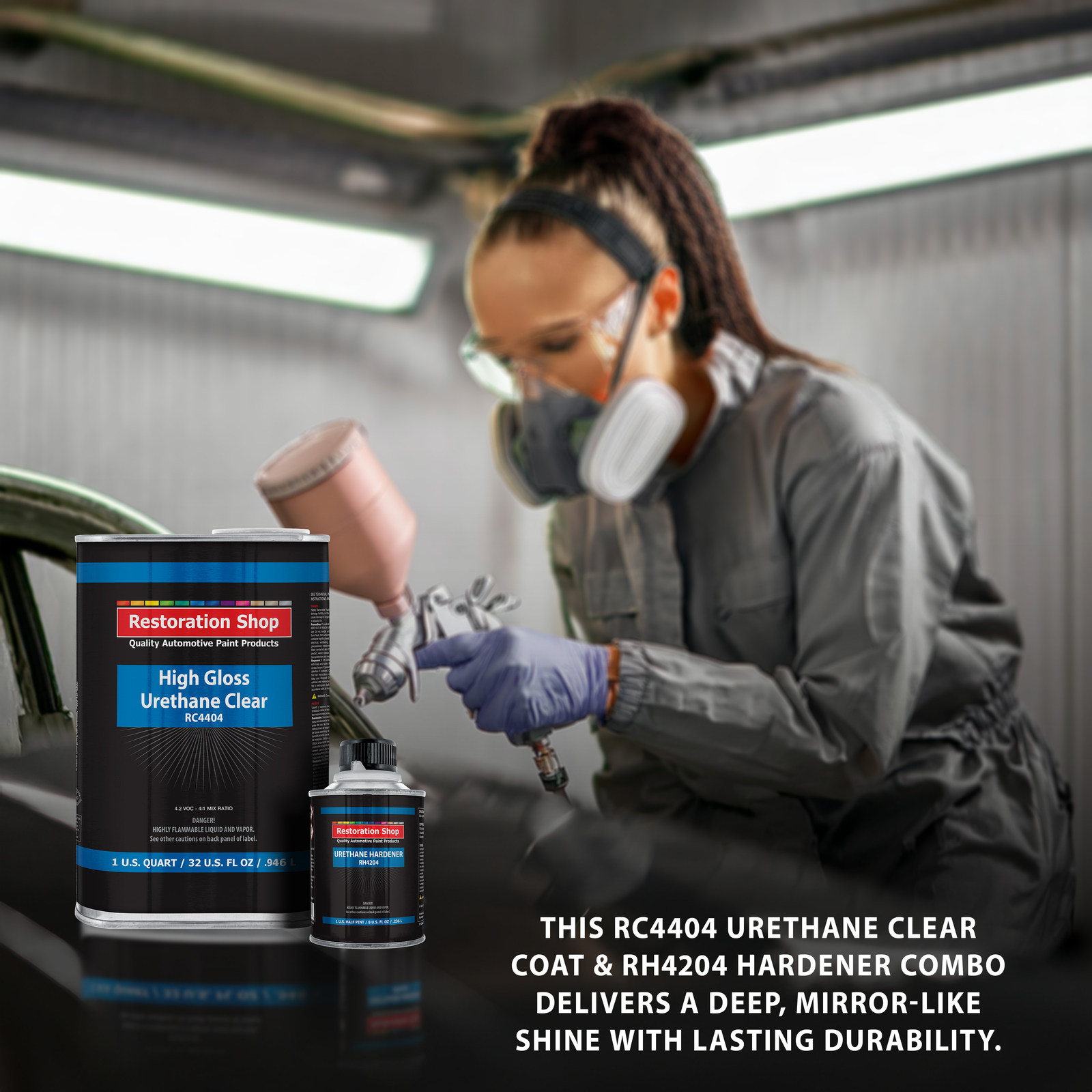 Restoration Shop 1.25 Quarts 2K Clear Coat Automotive Paint Kit - High Gloss