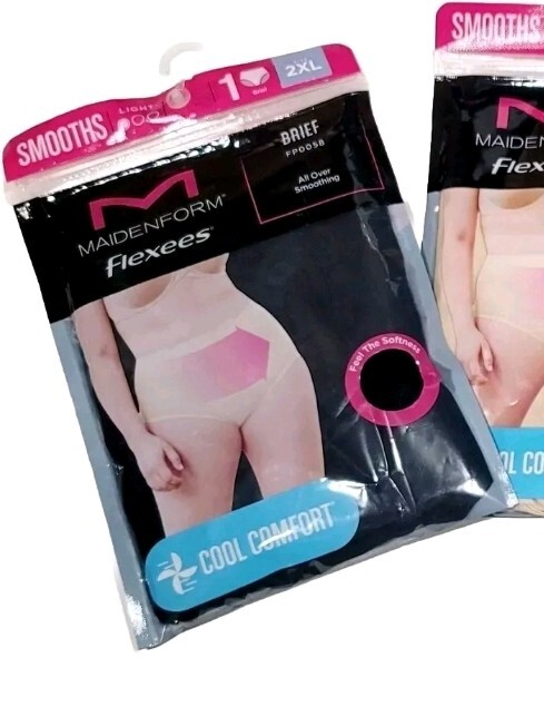 Maidenform FLEXEES Shapewear Brief FP0058 Black Beige DISCONTINUED Women's S-3XL