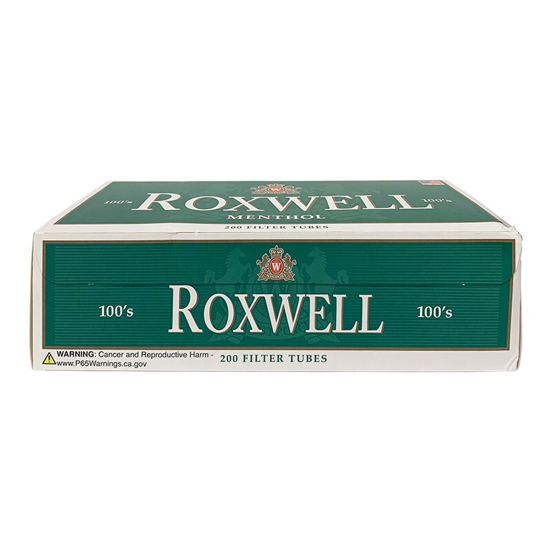 Roxwell Green Menthol Cigarette Tubes 100mm Size Pre-Roll Tubes 5 Pack of 200 Ct