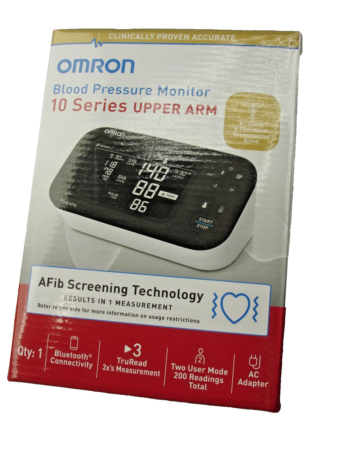 Omron® 10 Series® Upper Arm Blood Pressure Monitor, BP7465 w/ adapter - NEW