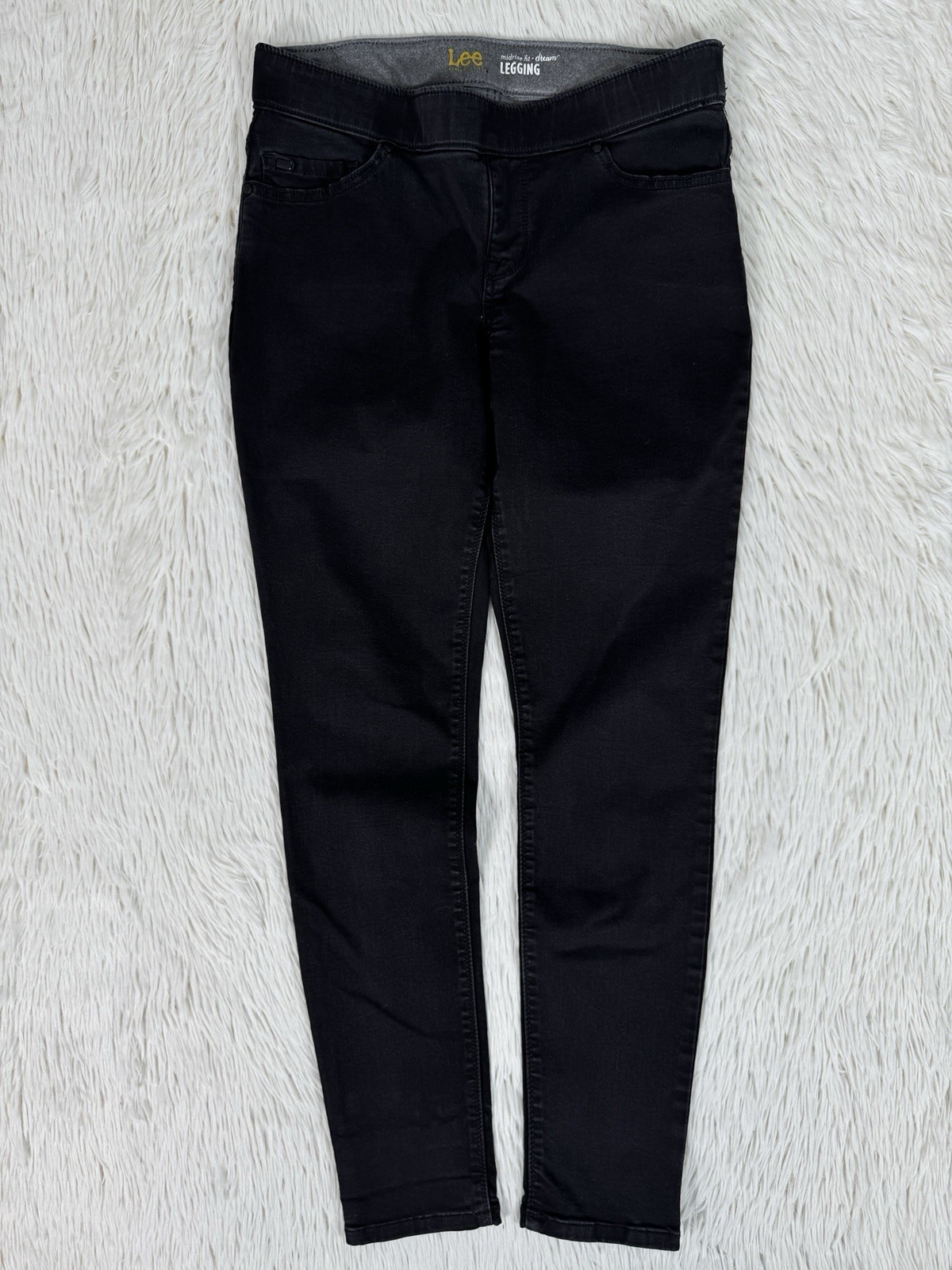 Lee Modern Series Black Mid-Rise Dream Legging Denim Jeans Women's Size 8M