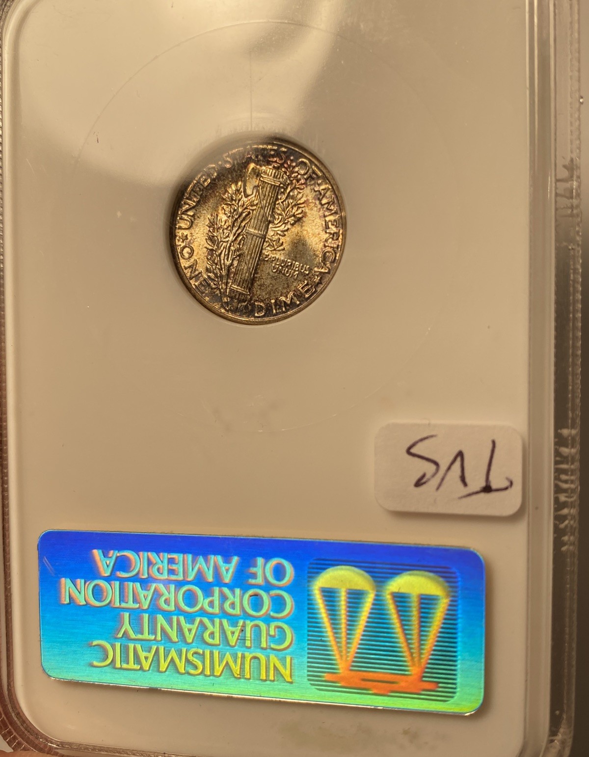 1935 Mercury Dime NGC MS67 Looks FB Old Fatty Holder Toned