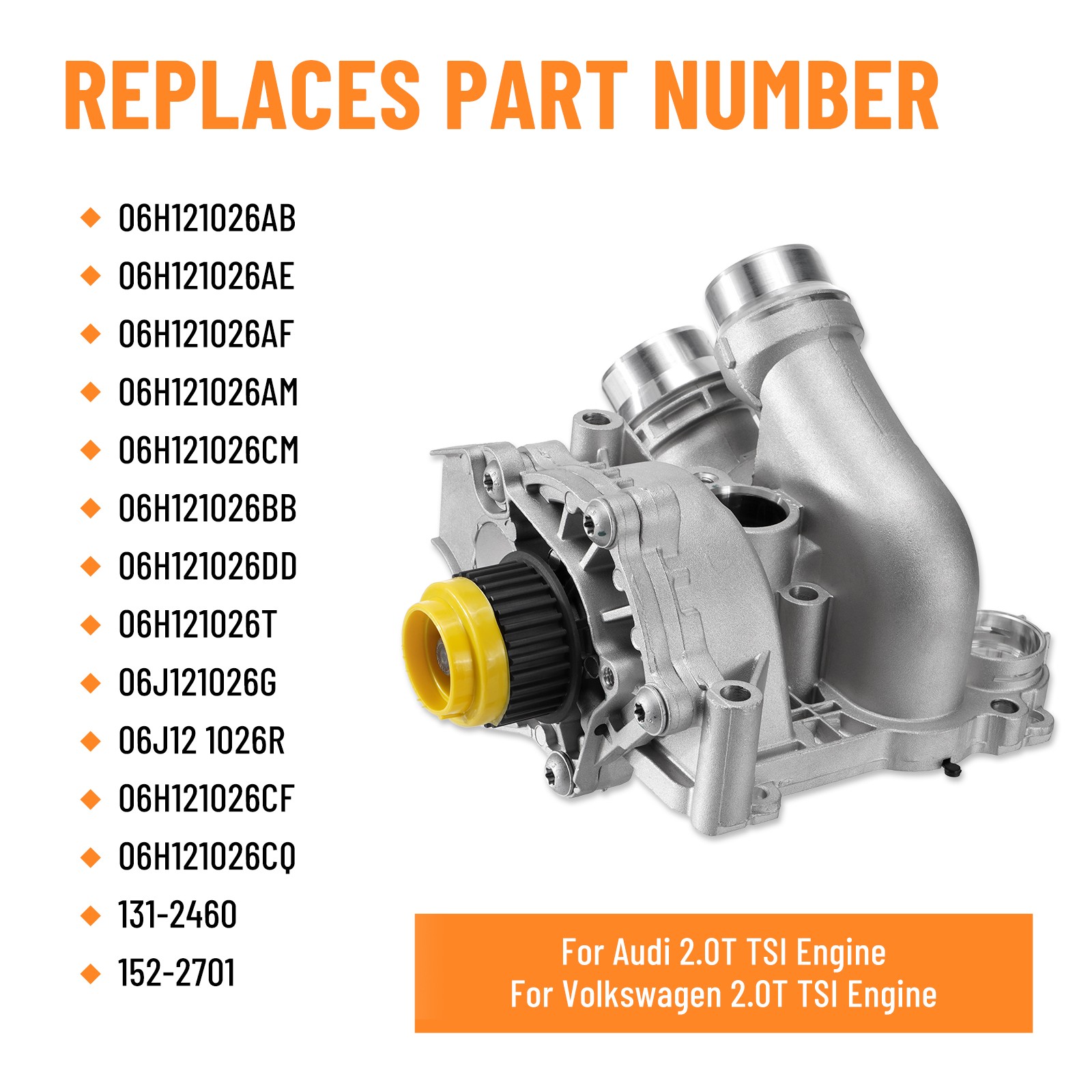 Water Pump Thermostat Assy For Audi A3 A4 A5 A6 Q3 Q5 TT 2.0TFSI 06H121026