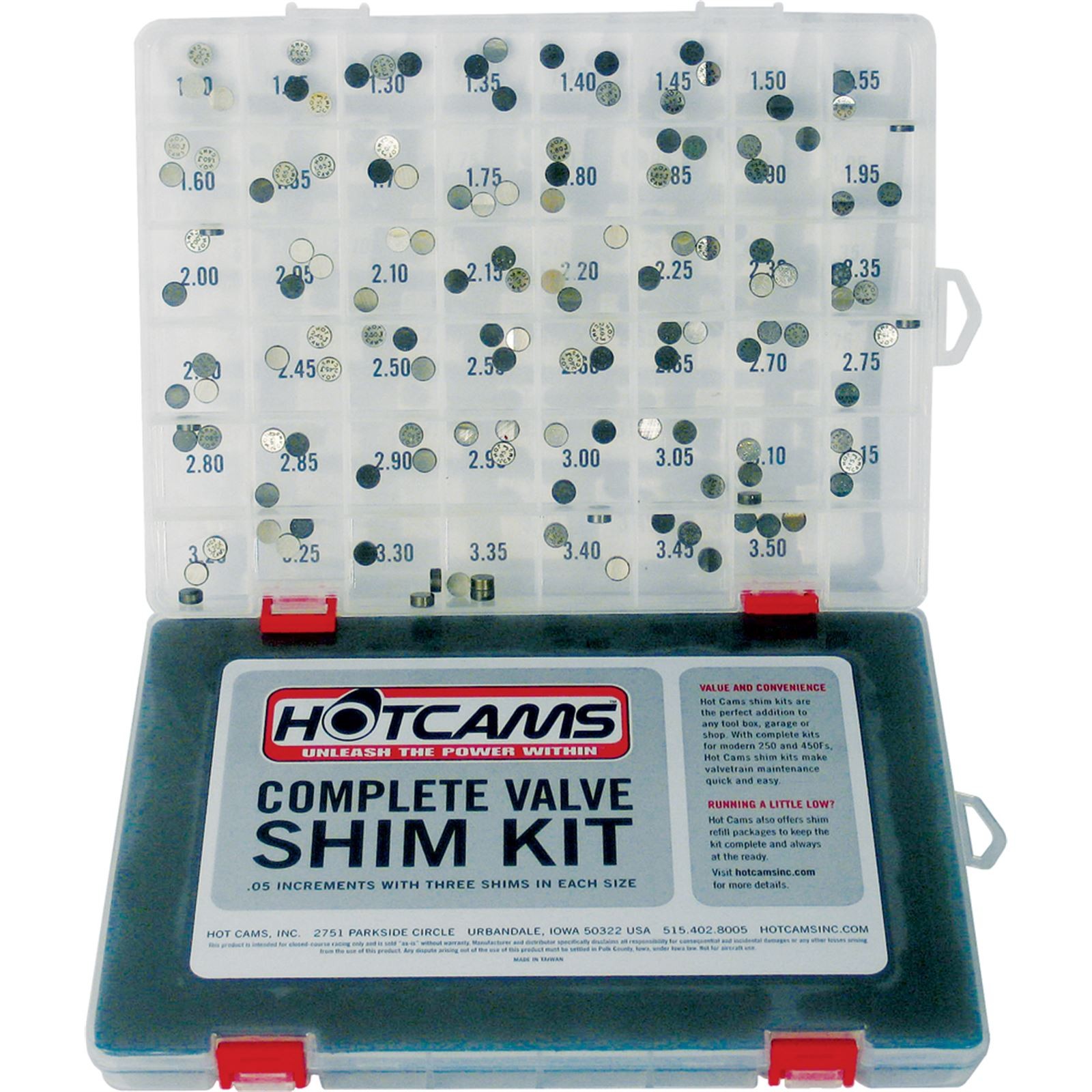 Hot Cams Valve Shim Kit for Honda/Kawasaki/Suzuki/Yamaha HCSHIM02