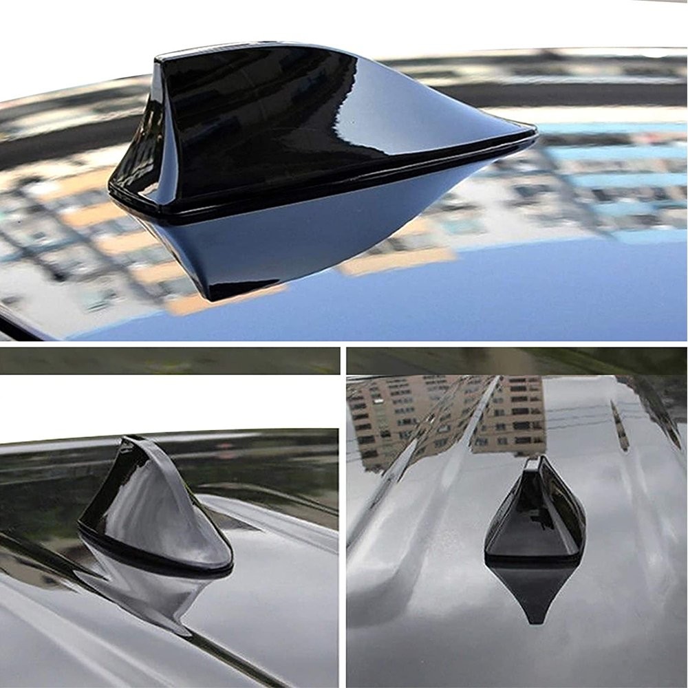 Car Shark Roof Fin Antenna Aerial FM/AM Radio Signal Trim Universal Decor Black