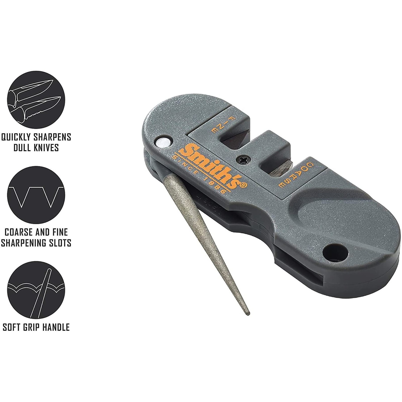 Smith's PP1 Pocket Pal Knife Sharpener Preset Carbide & Ceramic Stone Sharpe...