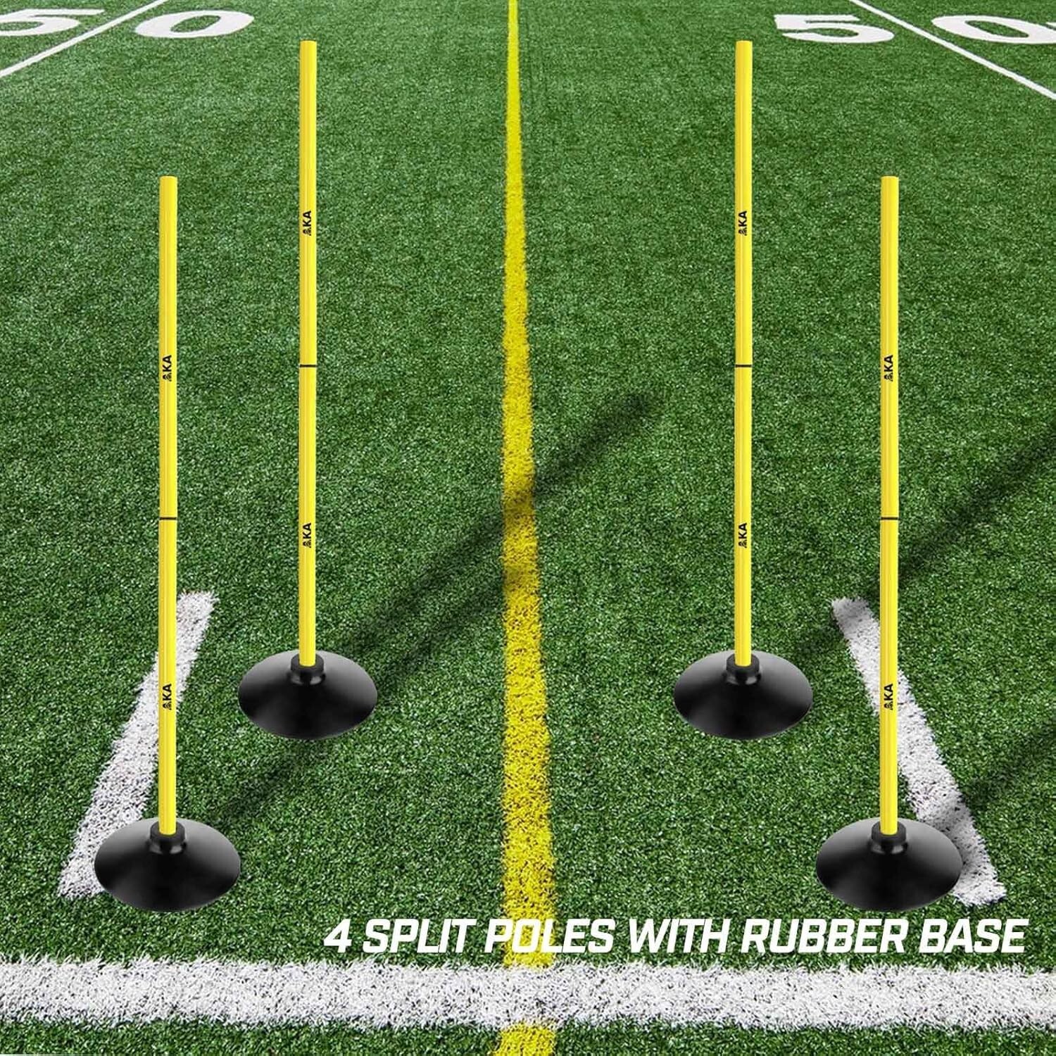 AKA SPORTS GEAR Football Agility Training Pole Accessories (4 Bars with 4 Rubber