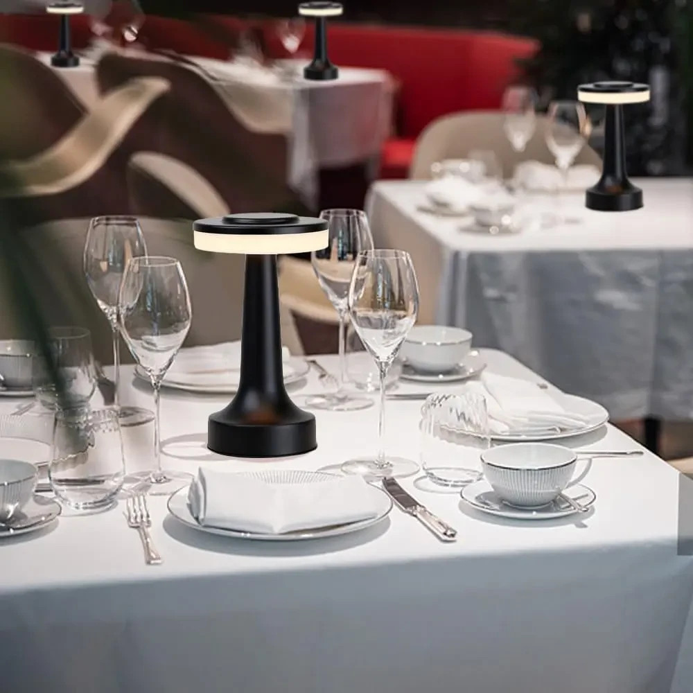 Cordless Metal Desk Lamp, Touch Sensor Control LED Table Lamp,3 Colors