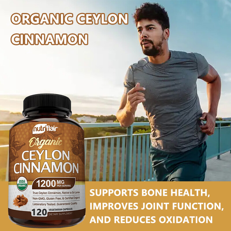 Organic Ceylon Cinnamon Capsules 1200mg - Maximum blood sugar support-120caps