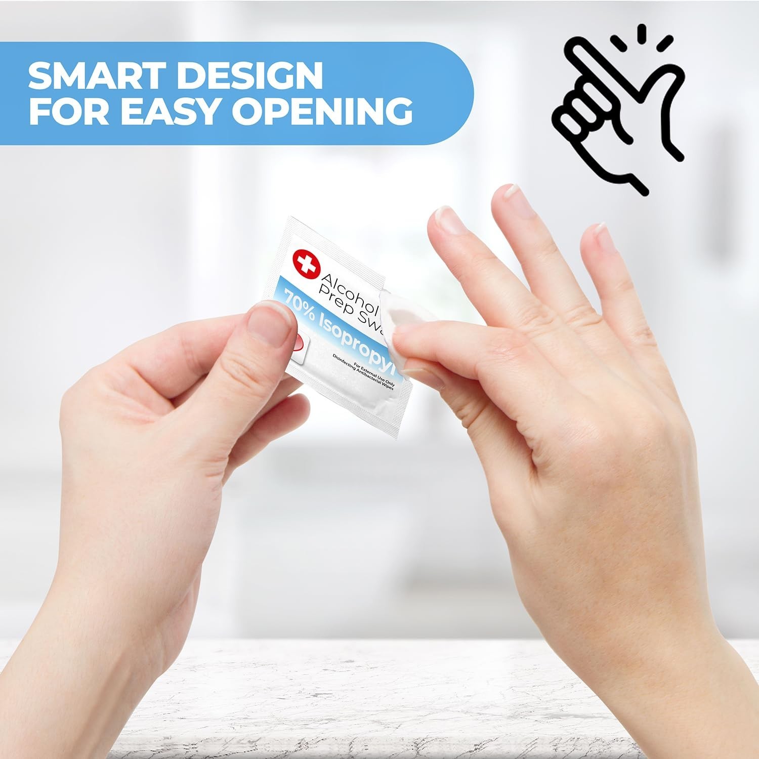 Alcohol Wipes individually Wrapped - 300 Pack Isopropyl Alcohol Wipes, Alcoho...