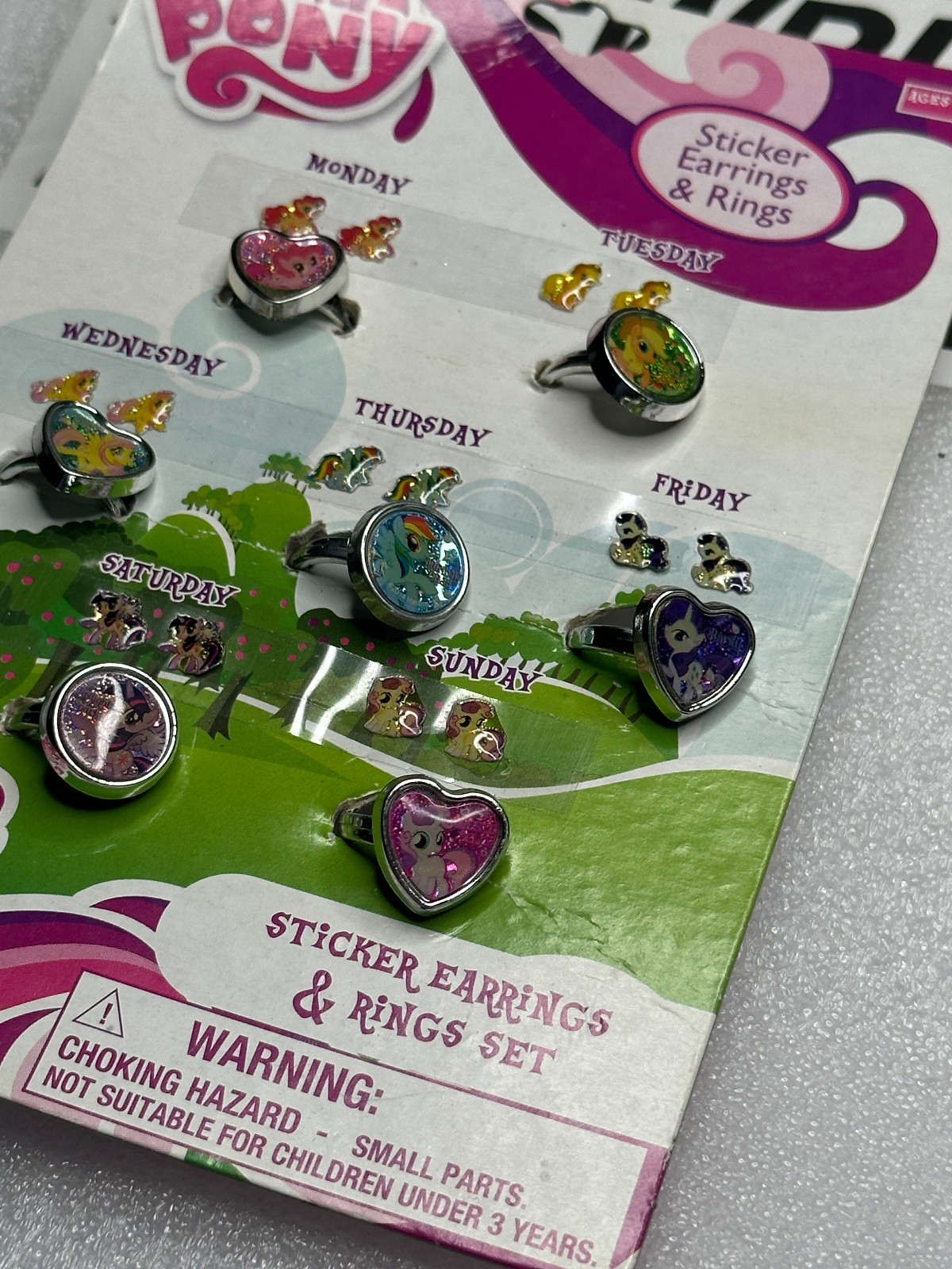 *USA SELLER* New My Little Pony Ring pair sticker earrings Set