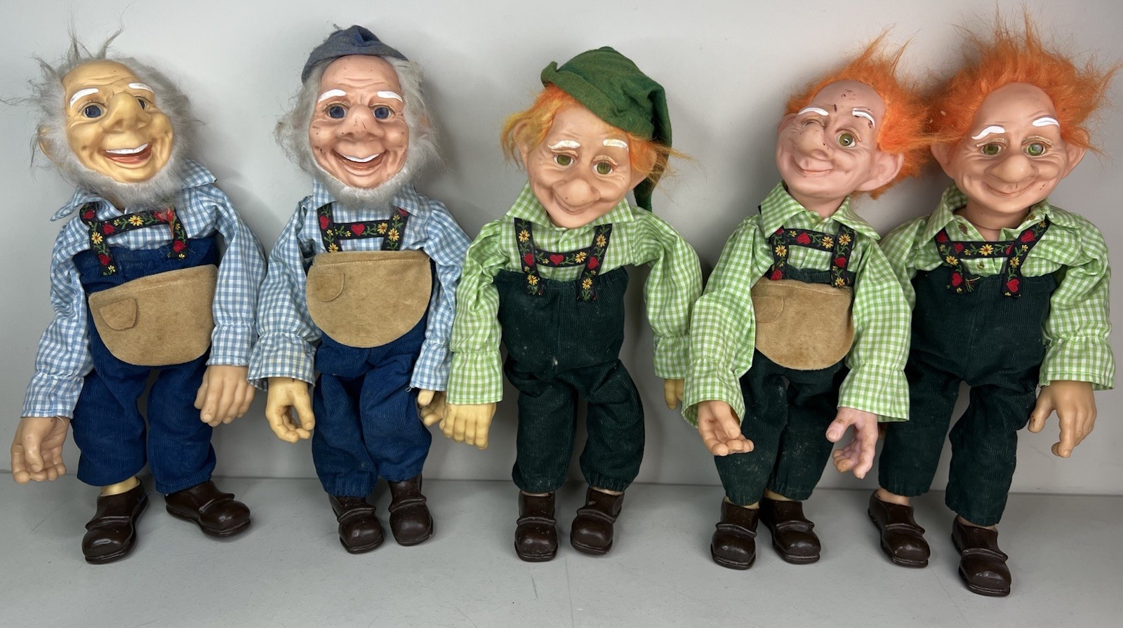 LOT OF 5 Vintage Dorf Dolls F. Katzenberger W. Frank Moveable Wire Handmade 16"