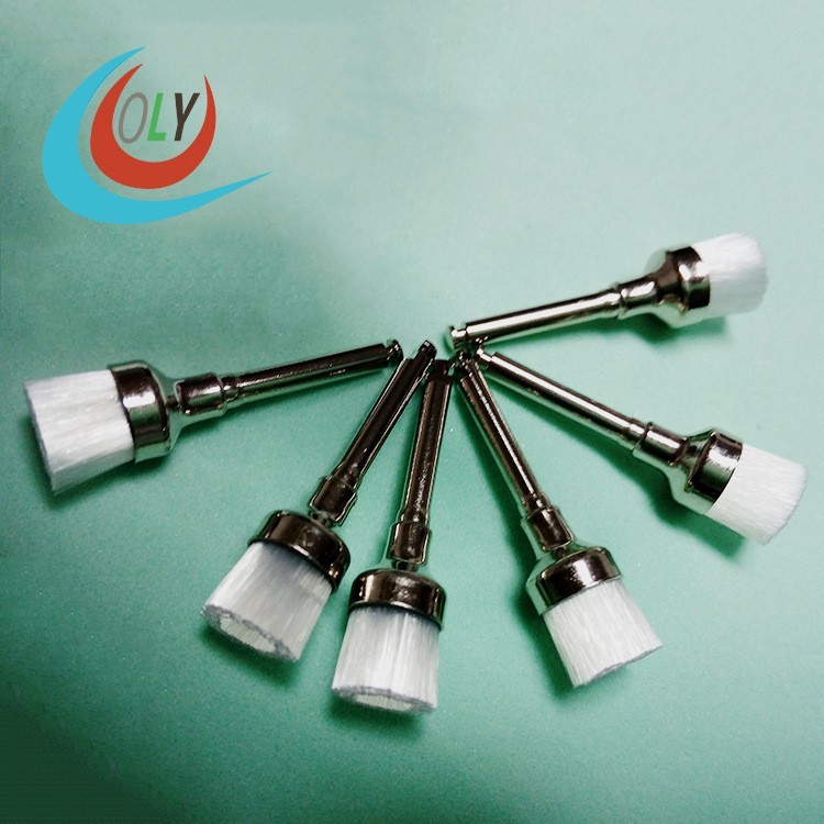 100Pcs/Pack Dental White Nylon Bowl Polishing Polisher Prophy Brushes Flat