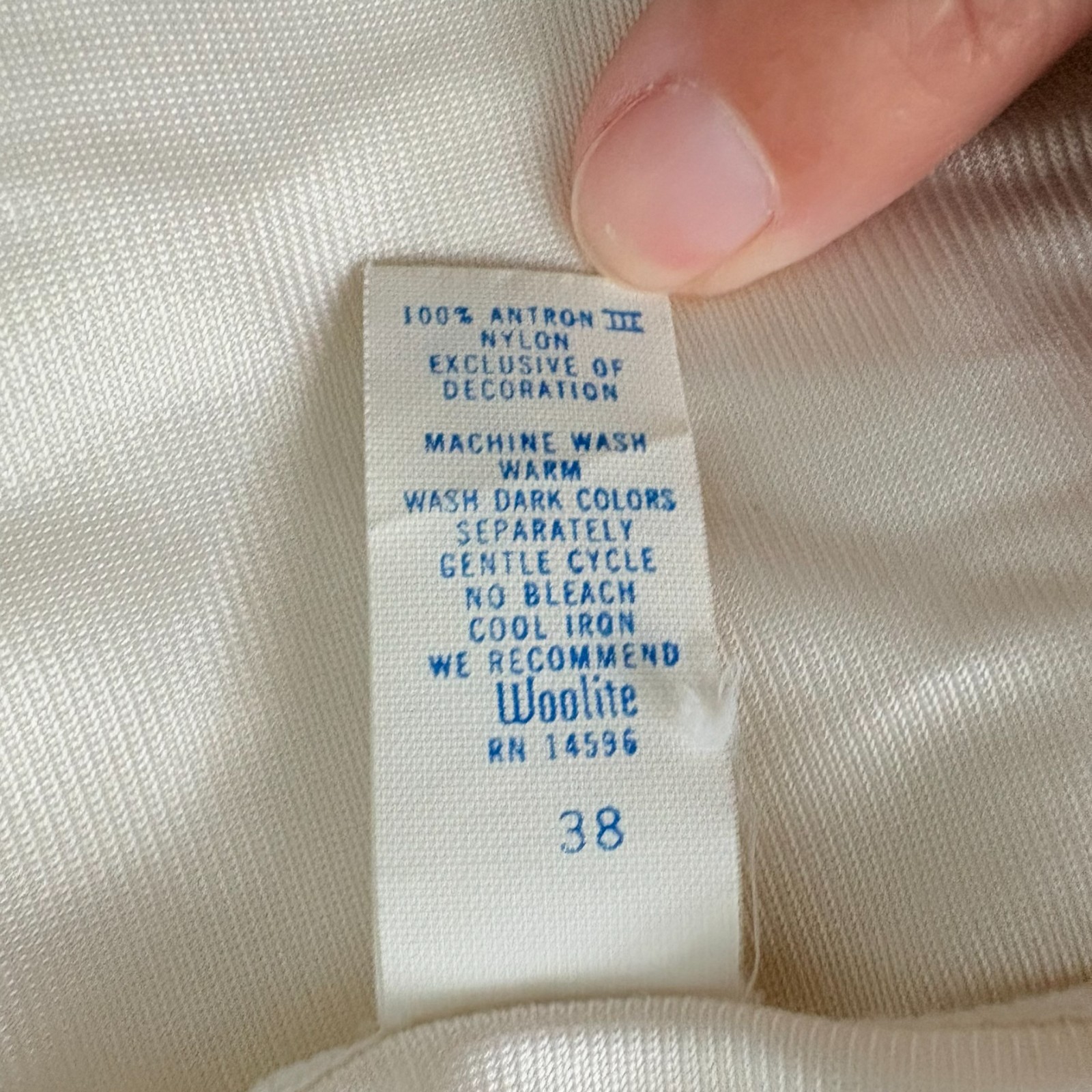 Kayser Lace Trim Full Slip White Vintage Lingerie Nightgown Made in USA sz M