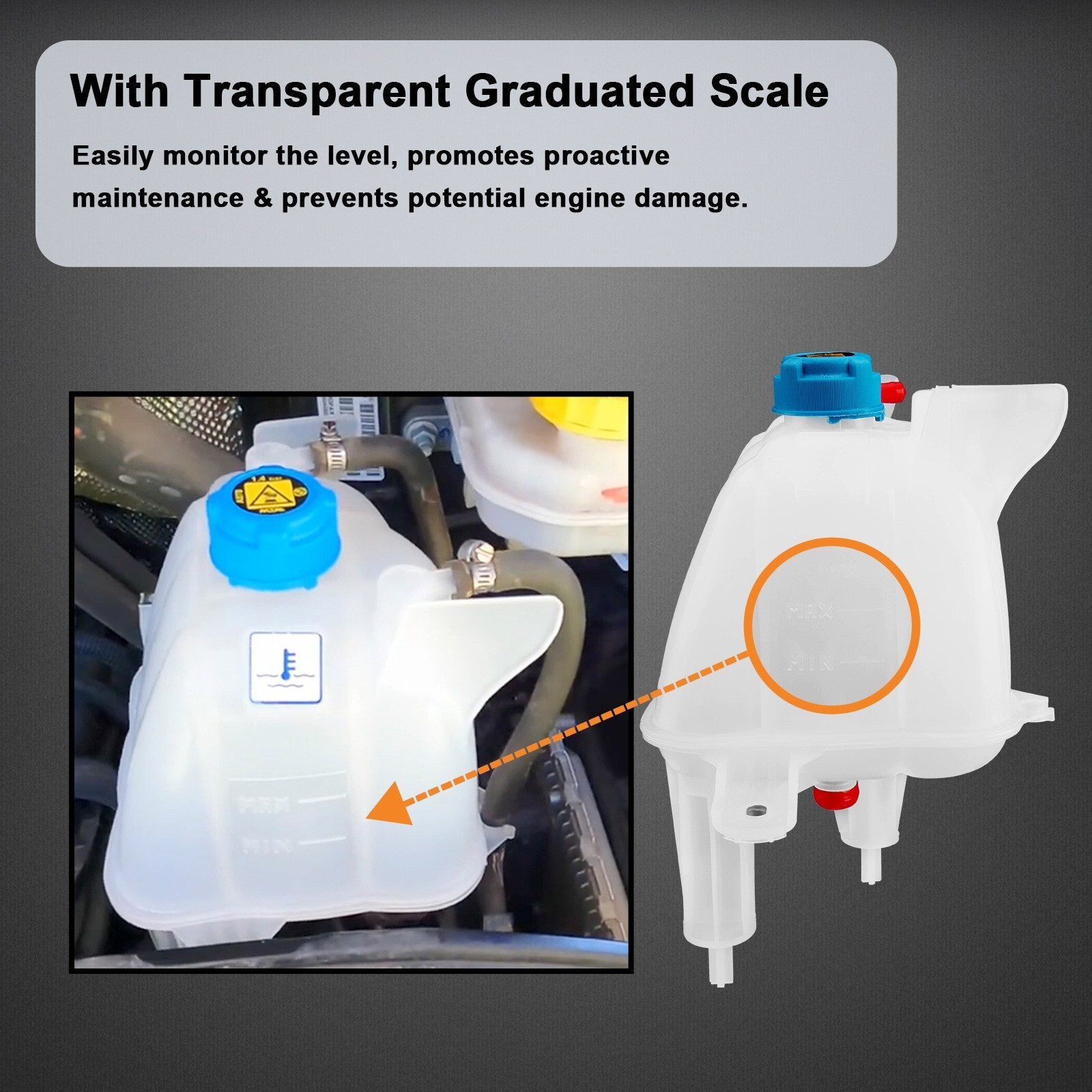 52014880AA Coolant Recovery Reservoir for 14-21 ProMaster 1500 2500 3500 603-832