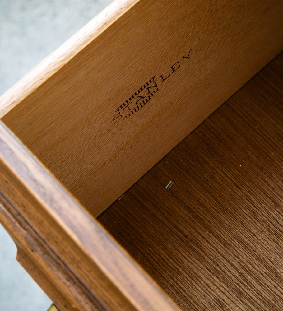 Mid Century Modern Credenza Server Buffet Stanley Oak 9 Drawers Cabinet 1970s