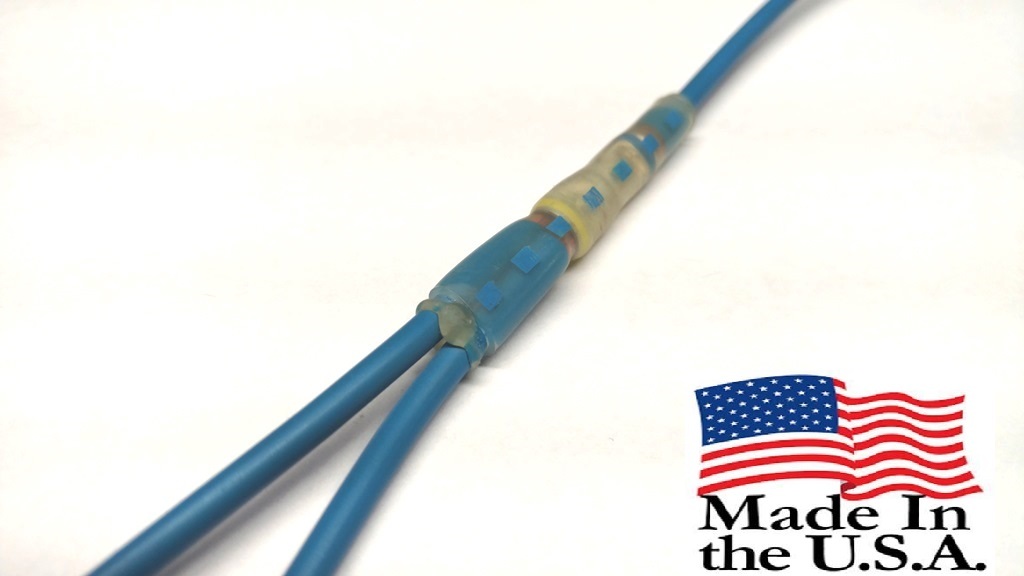 25 PCS 16-14 GA. 3 WAY BLUE 3M HEAT SHRINK BUTT WIRE CONNECTOR AUTOMOTIVE-MARINE