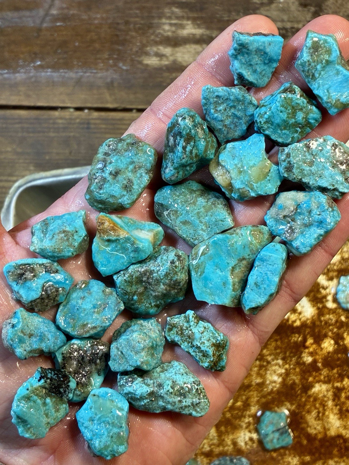 1 Lb. Ithaca Peak, Real Turquoise! Electric blues! High in matrix. ❤️‍🔥3 Left!