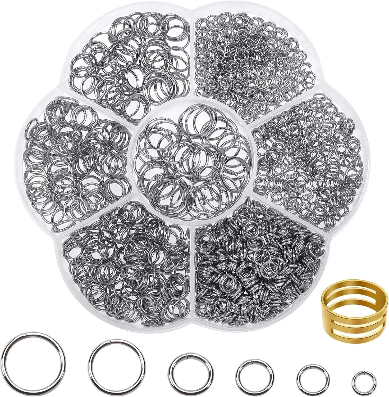 1000Pcs Jump Rings for Jewelry Making Stainless Steel Open Jump Rings Connectors