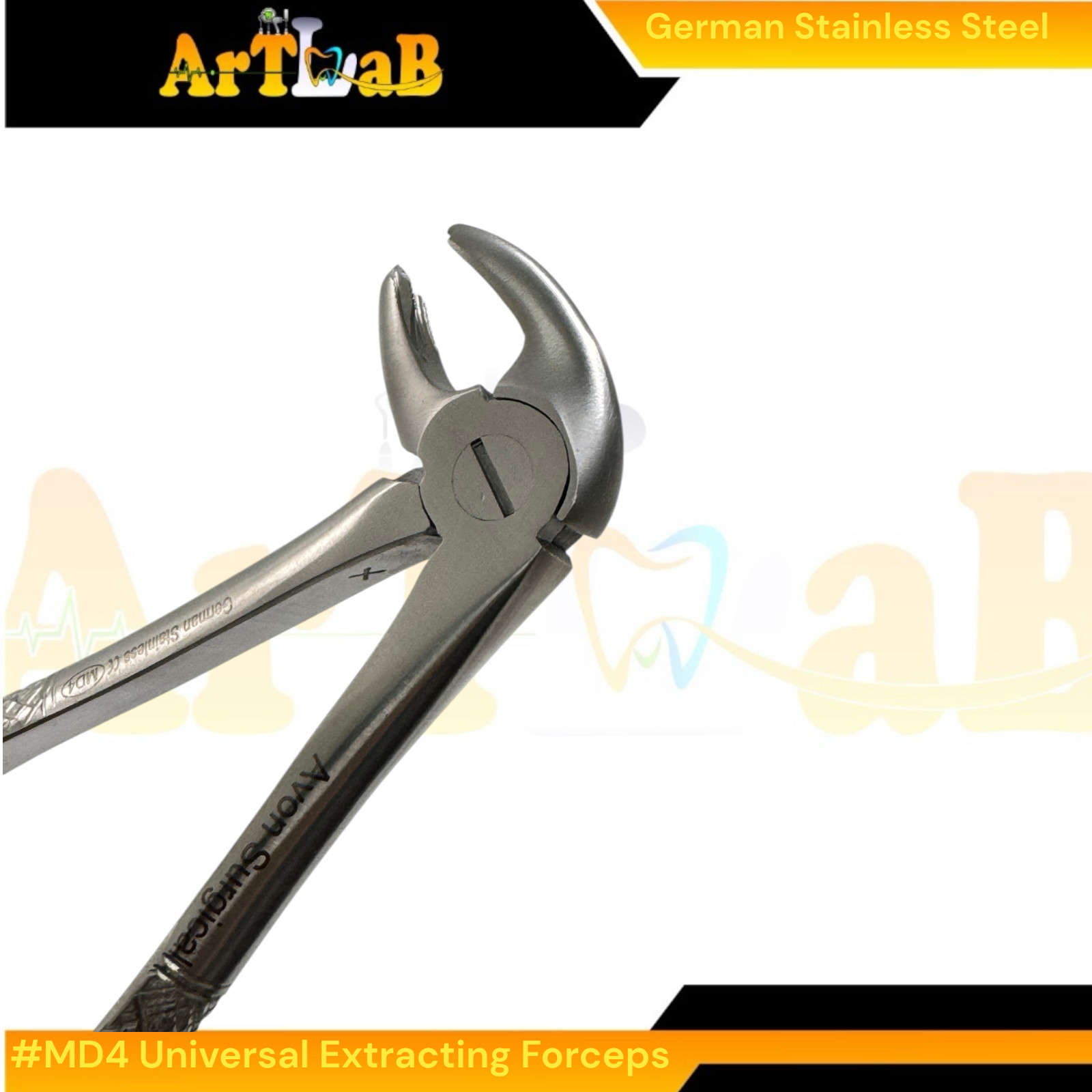 Universal Tooth Extraction Pliers MD4 for Lower Molars - German Stainless Steel