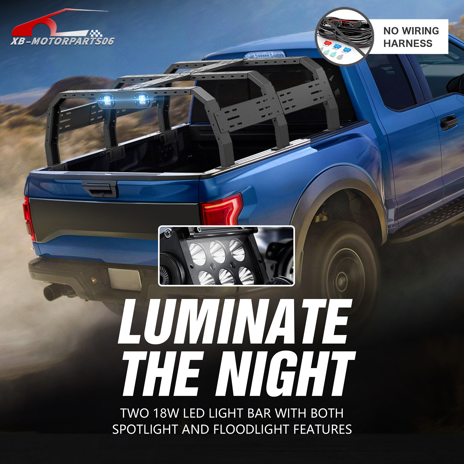 1000LBS Full-Size 23" Overland Bed Racks For F-150/Tundra/JT/Frontier/Ram 1500