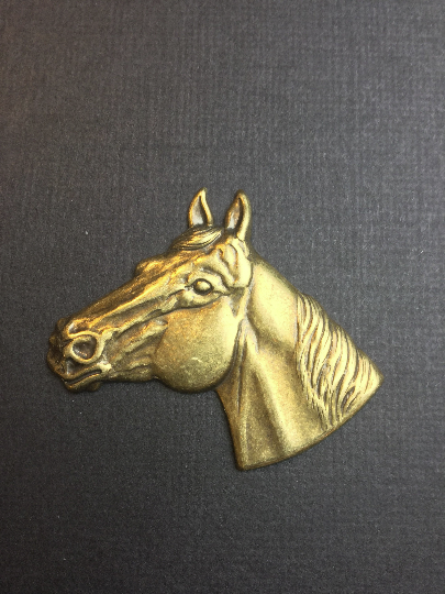 40023 Brass Oxidized Quarter Horse Head Jewelry Finding