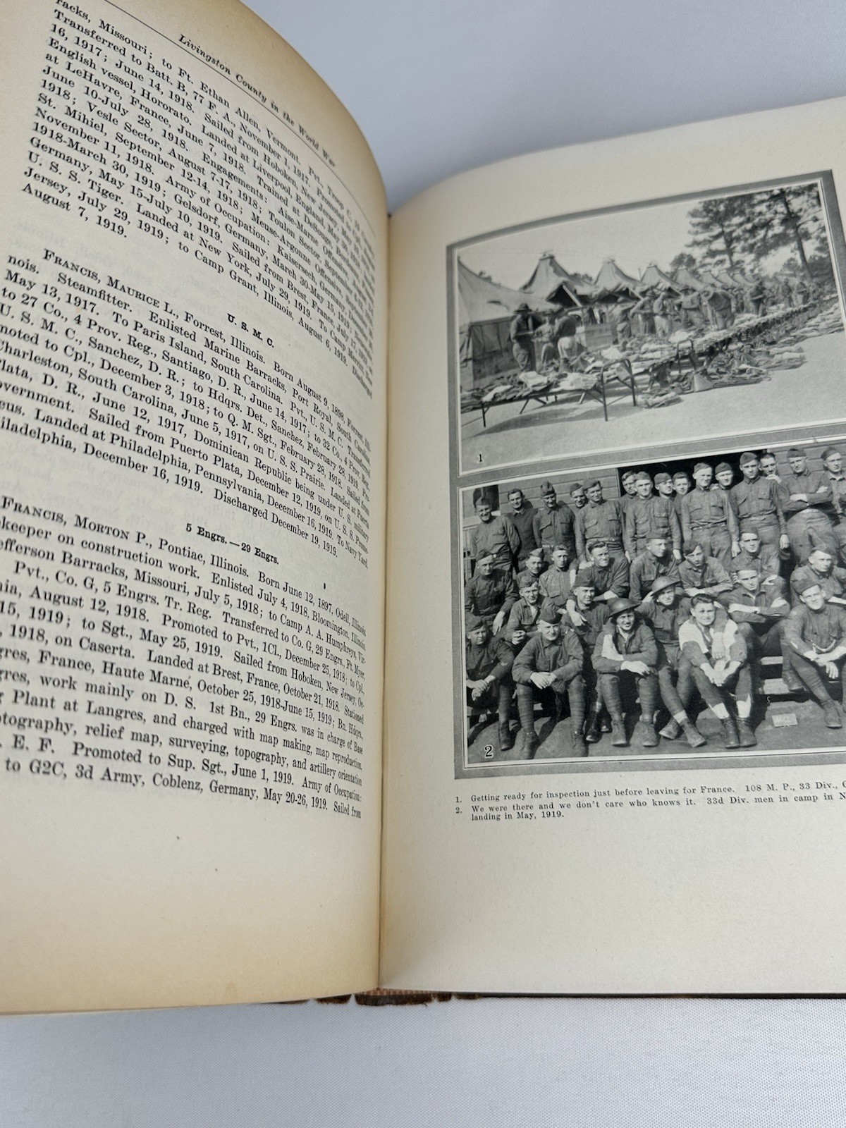 Livingston County Illinois Pontiac Fairbury Streator Cornell IL WWI History Book
