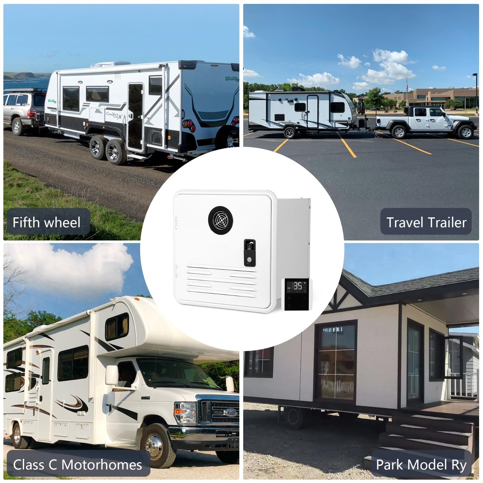 RV Tankless Water Heater Propane Gas 55000 BTU with Controller Instant Hot