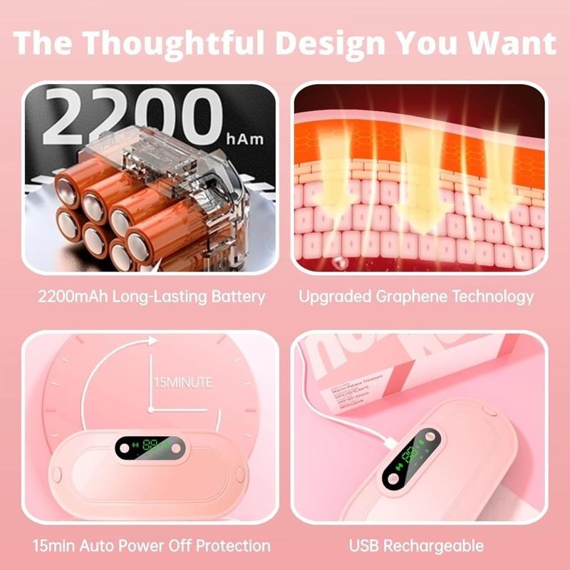 Heating Pad for Period Cramps,Portable Cordless Fast Heated Pad,Belly Wrap Belt