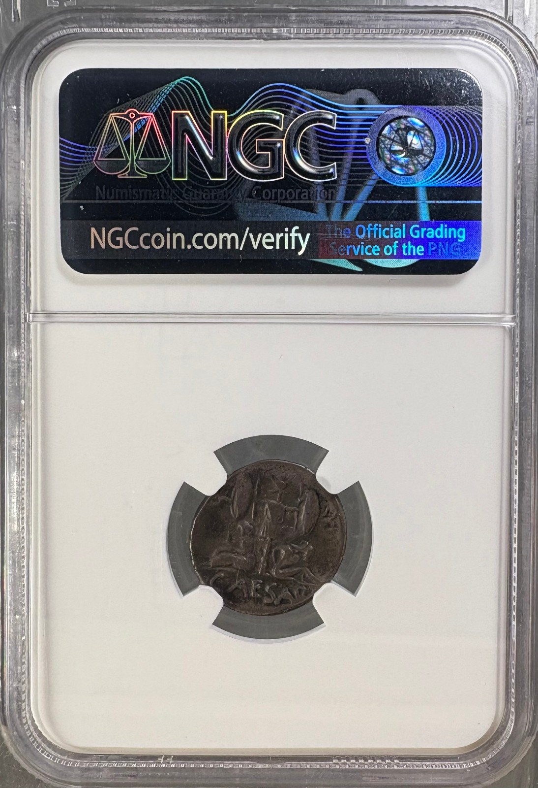 The Caesarians - Julius Caesar, Late 46-early 45 BC - AR Denarius - NGC CHVF