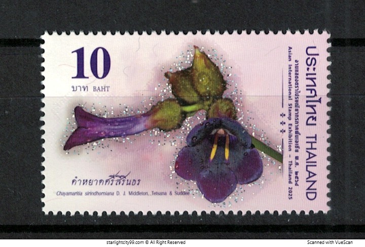 THAILAND 2025 ASIAN INT’L STAMP EXHIBITION ORCHID COMP. SET OF 1 STAMP MINT MNH