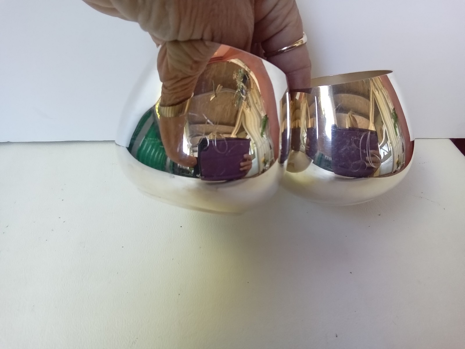 STERLING SILVER W.M. ROGERS SILVERPLATED CORDIAL BRANDY CUPS MONOGRAMMED "A"