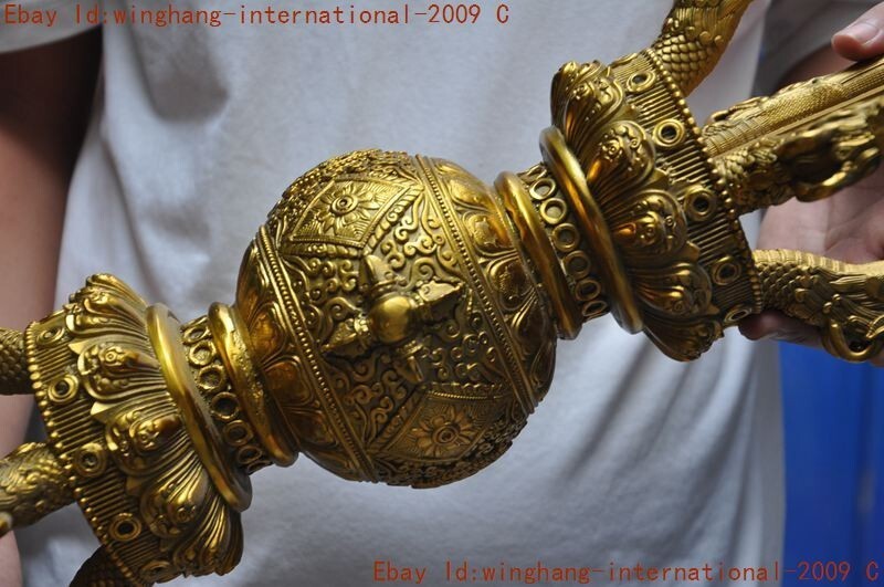 Tibet Buddhism temple bronze Gilt Vajra Dorje Phurpa Exorcism Talisman Faqi