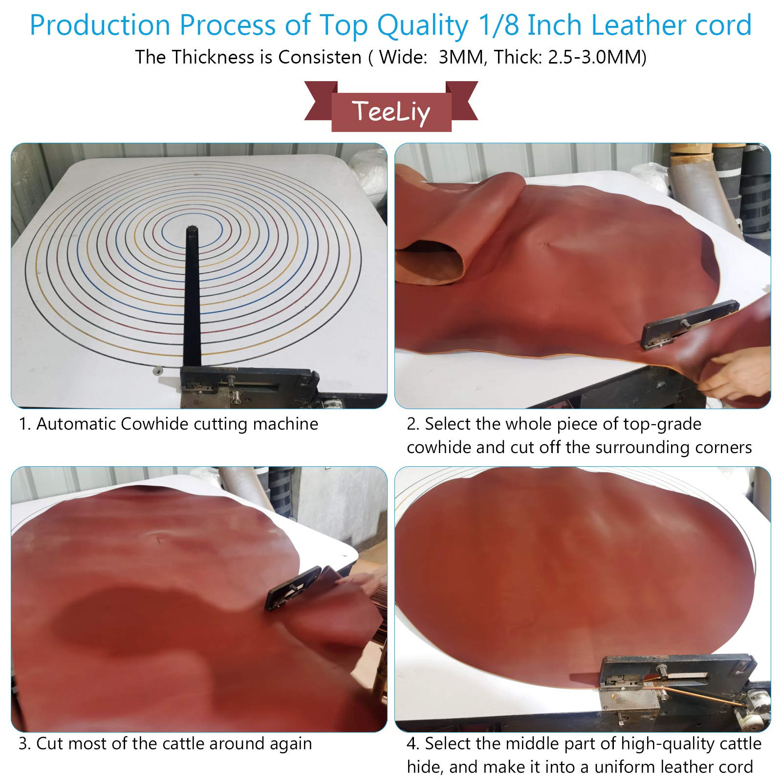 Flat Genuine Leather Cord - Natural Leather Lacing - Strip Cord Braiding