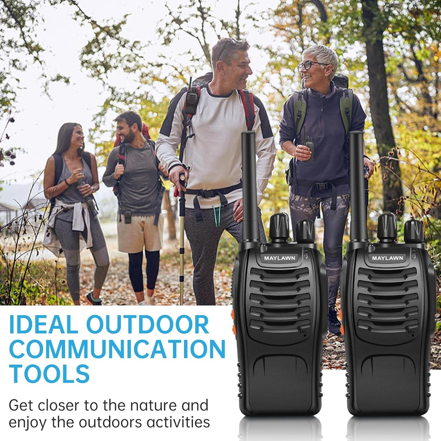2 PACK Long Range Walkie Talkie 100 Mile Two Way Radio Charge Headset Waterproof