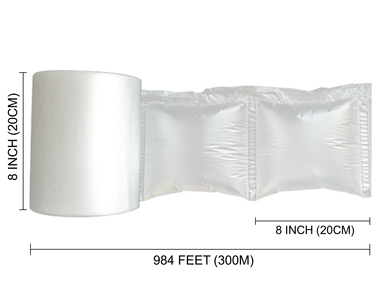Air Pillow Cushion Film Bubble Roll Wrap Packaging 1500pc | 984ft 8" x 8" 2-PACK