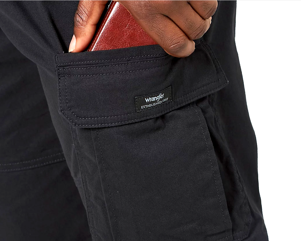 Mens Wrangler Cargo Shorts w Stretch Relaxed Fit Tech Pocket CHOOSE COLOR & SIZE