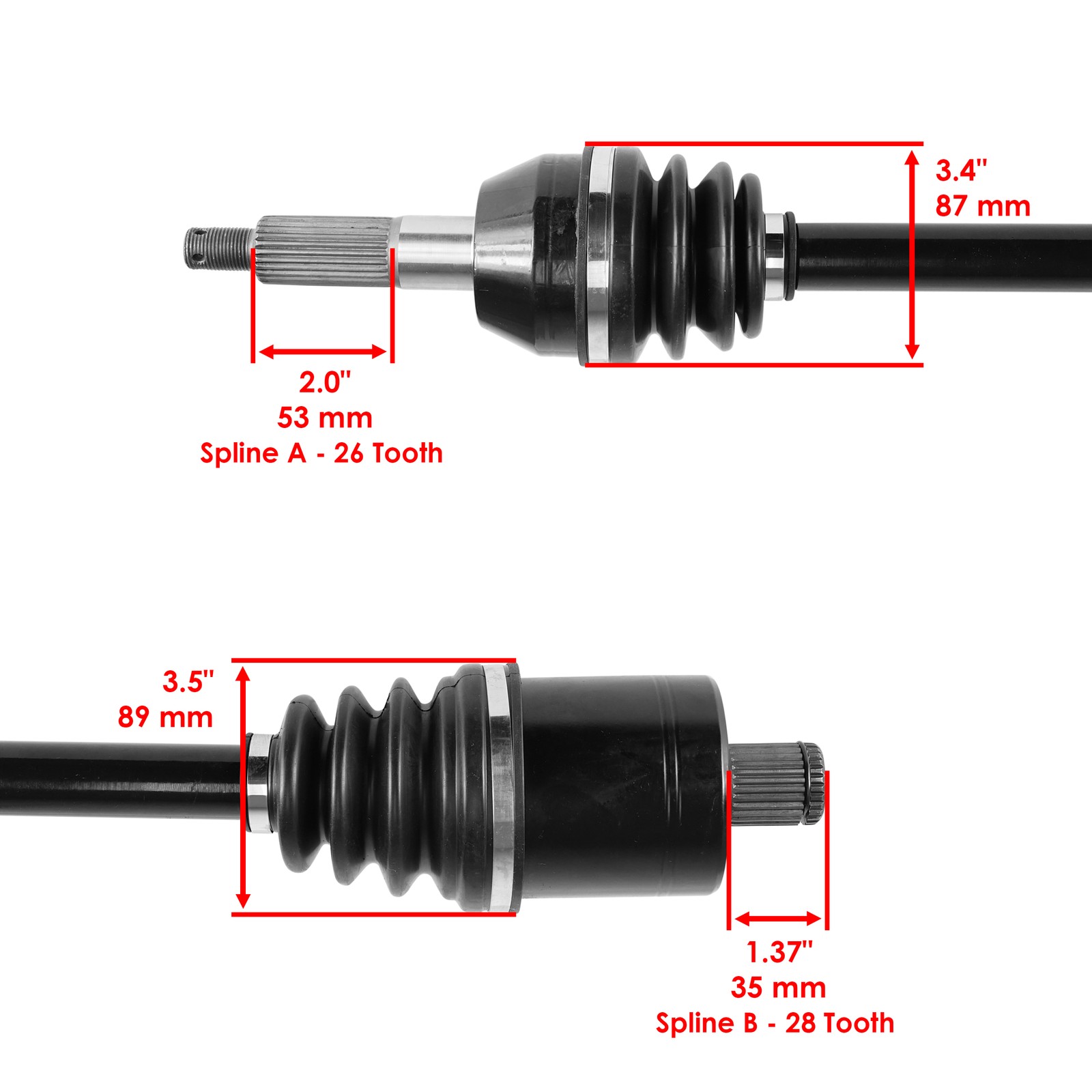 Front & Rear CV Joint Axle For Polaris Ranger Crew 570 2014 Left & Right
