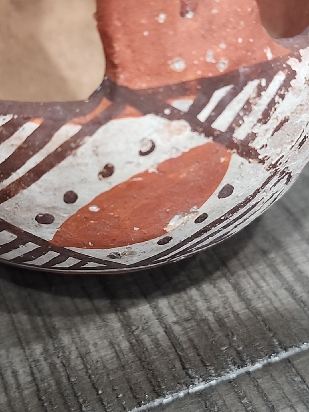 Isleta Pueblo Indian Pottery Bowl With Braided Handle